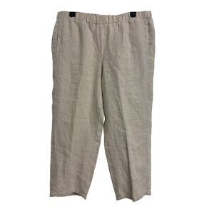J. Jill Love Linen M Lightweight Coastal Grandma Capri Pants Sand‎